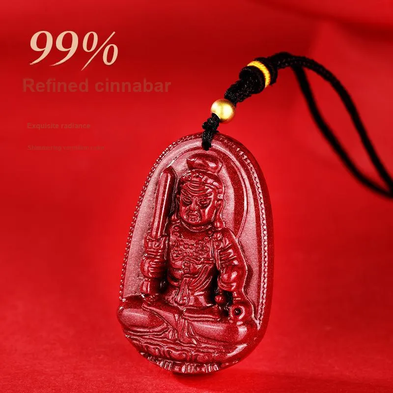 JINLIUFUJIXIANG Reconstructed Cinnabar Necklaces Unisex-2
