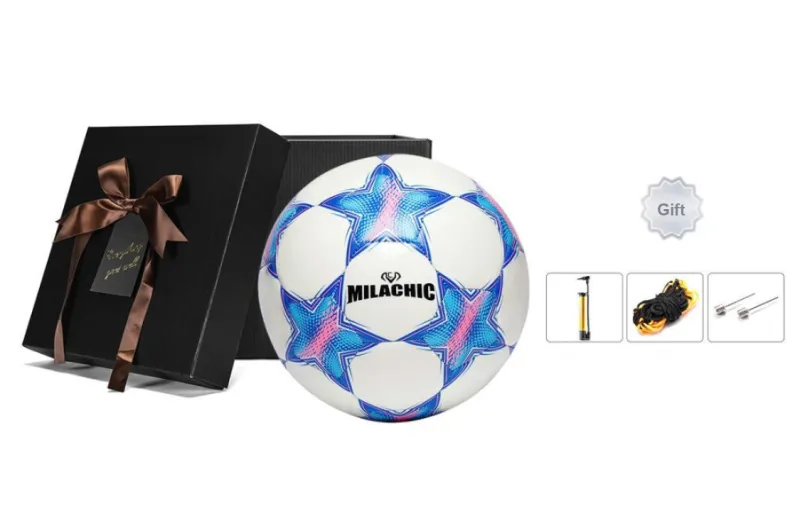 MILACHIC Size 4 Ball Soccer PU Machine Stitched Soccer Ball Unisex Multicolor-6