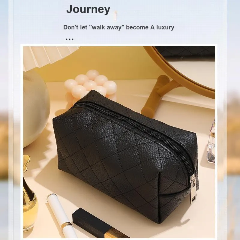 Love Of Wormwood Diamond Pattern Makeup Bags Waterproof, Super Light, Packable, Minimalist Style Design-5