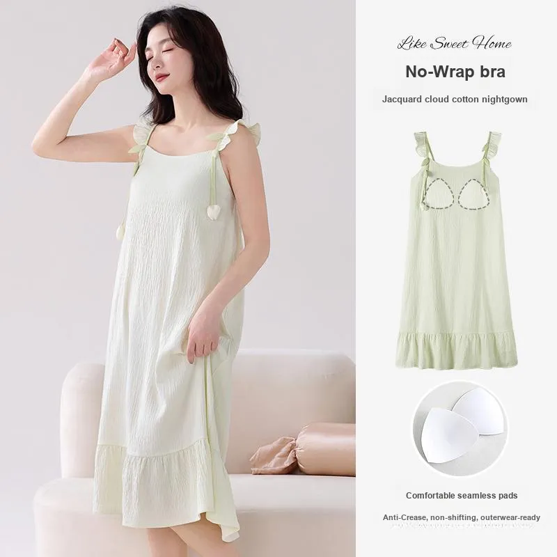 Ta Yan Nightgown Women's Light Green-5