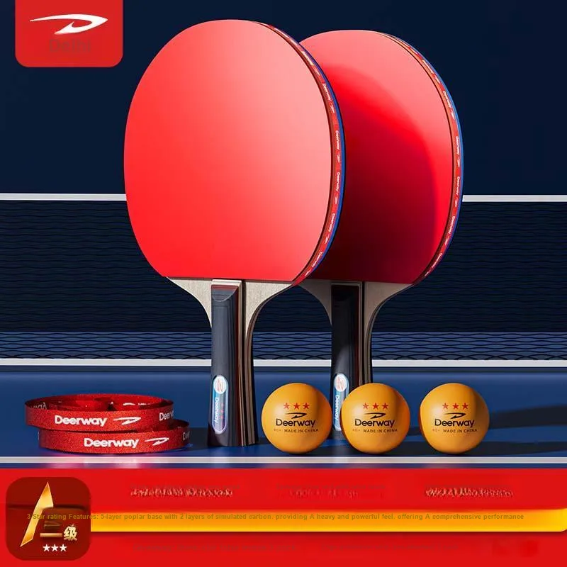 DEERWAY Ping Pong Paddles Unisex 5 Layer Poplar Base With Fragrance Carbon-1