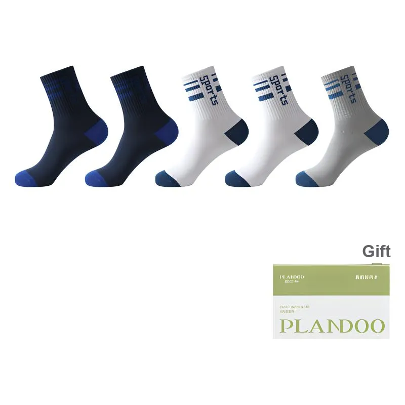 PLANDOO Mid Calf Socks Men's Shopping Bag 5 Pack-12