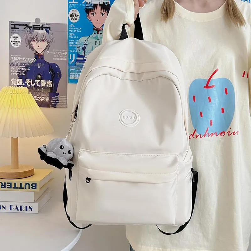 Single Warehouse Nylon Backpack Unisex White/Green/Brown/Black-5
