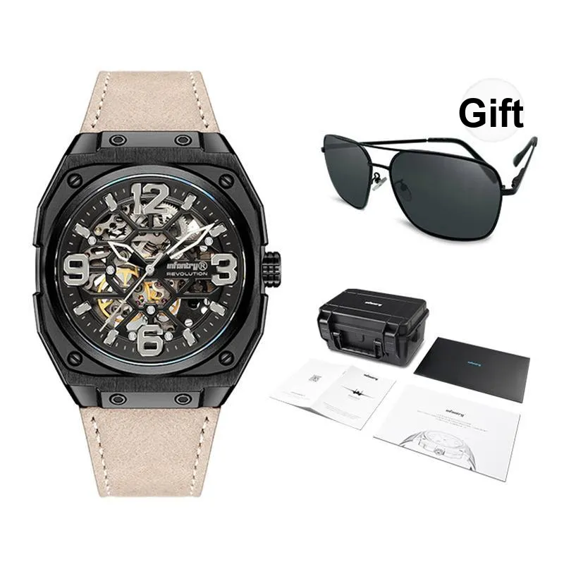 INFANTRY Pioneer Series Automatic Mechanical Movement Watch Men's Watches Black Dial