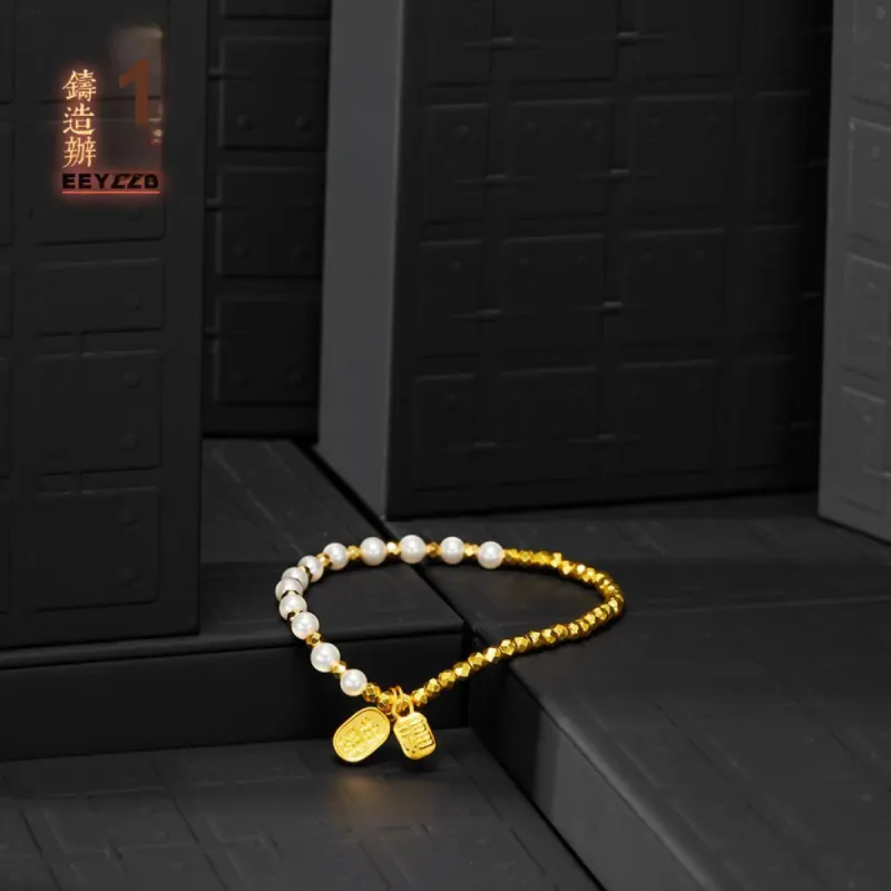 ERERYIZHUZAOBAN Good Luck Wealth Blessing Solid Gold 999 Fixed Price Gold Bracelet Women's-1