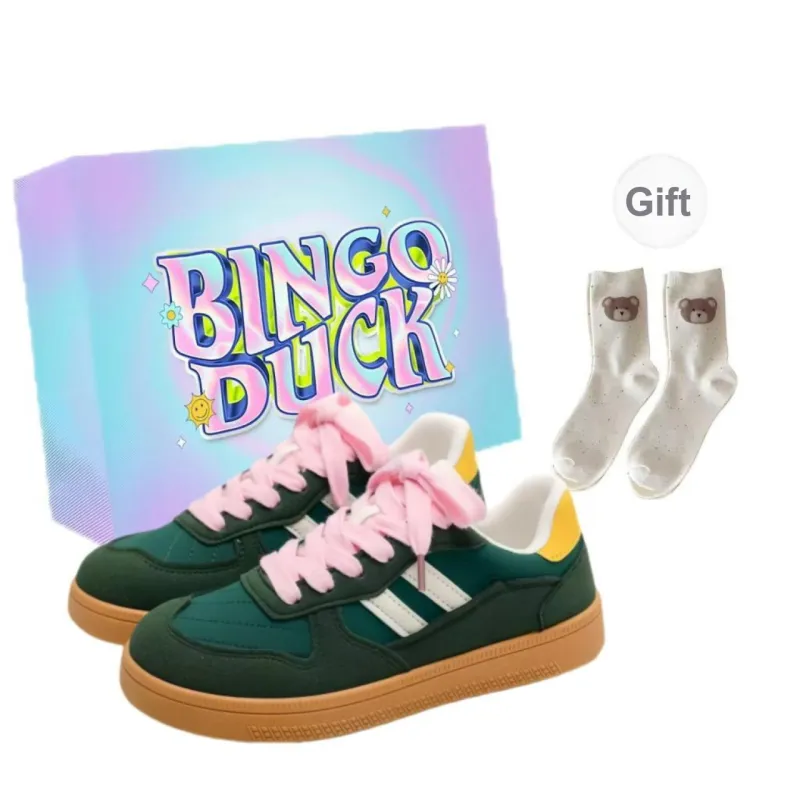 BINGO DUCK Slip Resistant Low Top Skateboard Shoes Women's-5