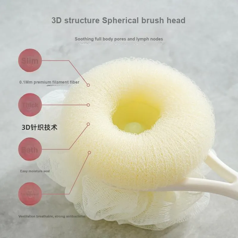 JINGLINGLONG Long Handle Double-Sided Shower Brush For Bathing And Scrubbing No Need For A Massage Ball 2-in-1 Brush-3