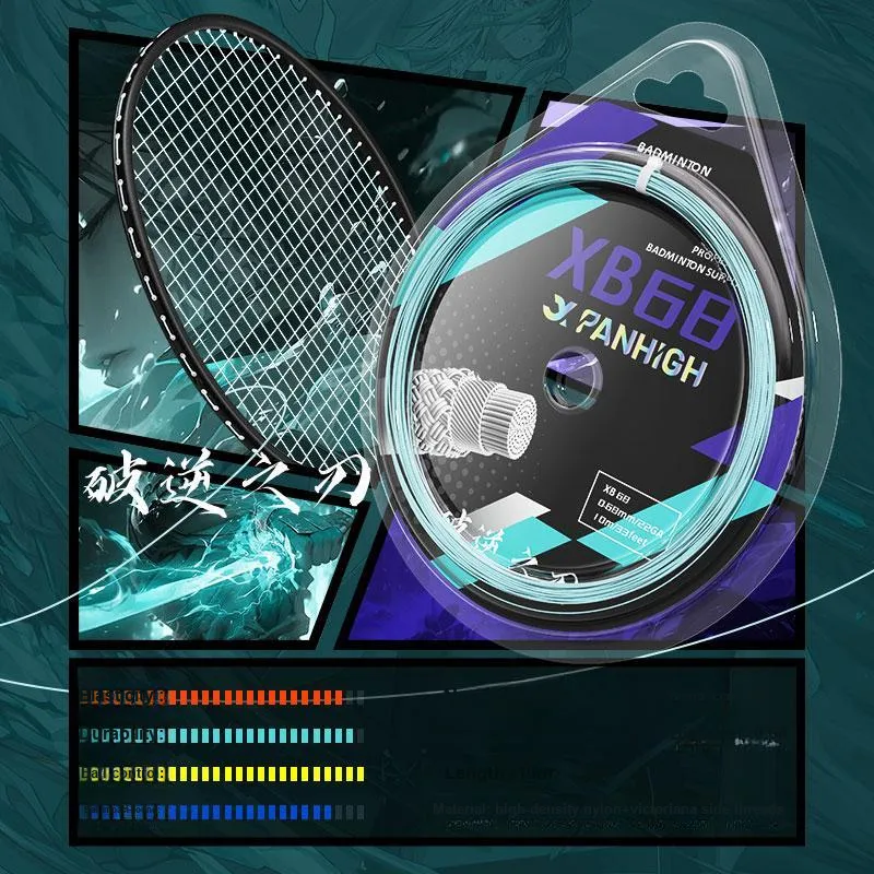 PANHIGH Blade Of Resistance Stretchable And Durable Badminton Racket Strings Nylon Unisex 0.68mm*10M-6