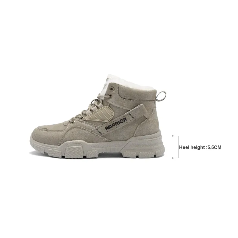 Warrior Wear Resistant Slip Resistant Short Snow Boots Men's Khaki-4