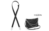 [Leather Strap]Black Crossbody Bag, Adjustable 90-120cm