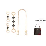 Black Camellia Round Buckle 15cm+1 Section Black Camellia 2 Pack+Decorative Chain 40cm