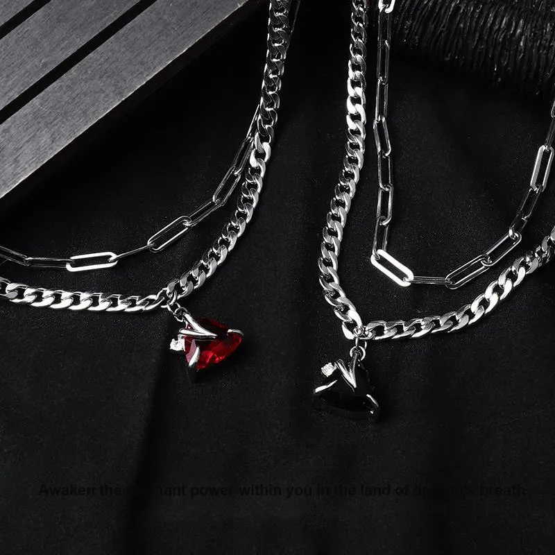 FOREVER MELODY Titanium Steel Necklaces Men's-4