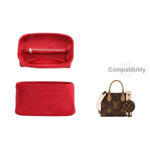 Luxury Care Artisan Workshop Велюр Сумка Вкладыш Женские Красный Бежевый