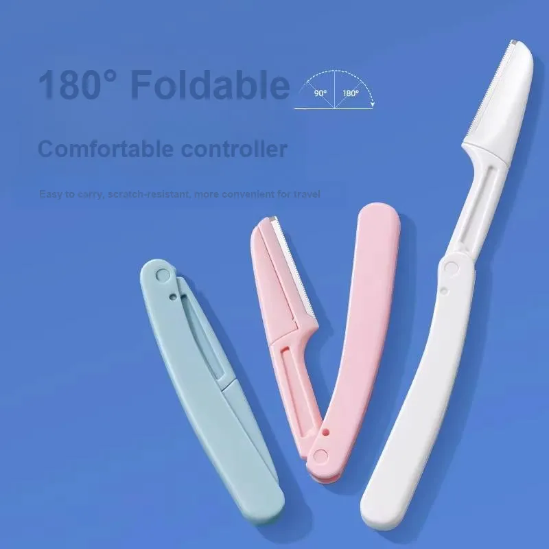Oeiez Beginner Foldable Eyebrow Razors For Women's Safety Shaving, Full Set For Men And Women's Make up Tools-5