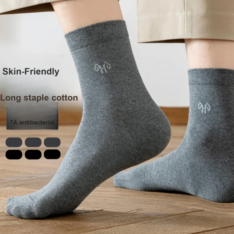 H YXIANG Mid Calf Socks Men's 6 Pack-7