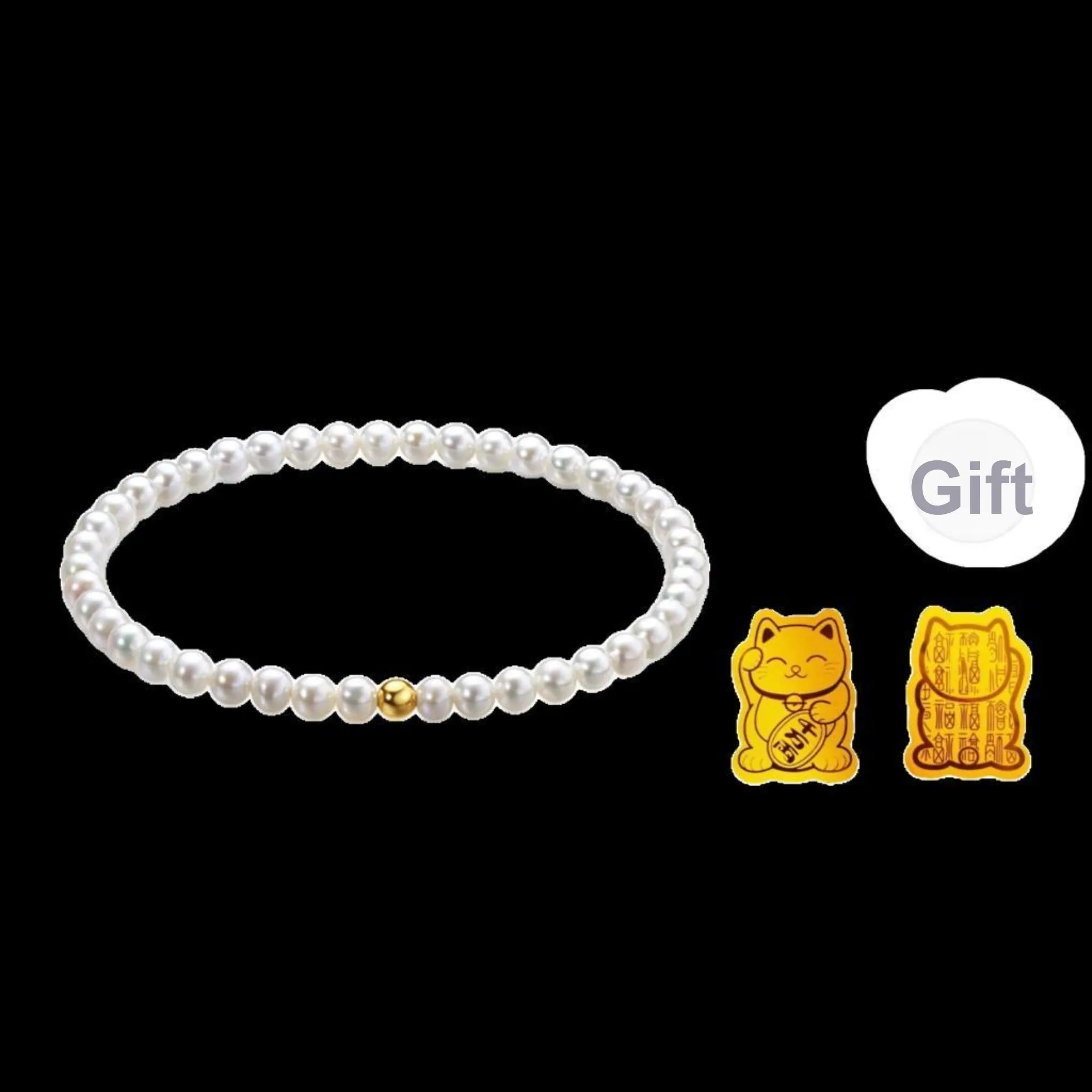 ME LUXE Pearl Beaded Bracelet # Good Luck Fortune Bead Bracelet Women's