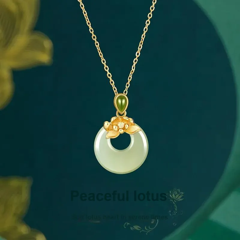 Zhou Jifeng Hetian Jade Necklaces Pale Greenish White Jade Women's-5