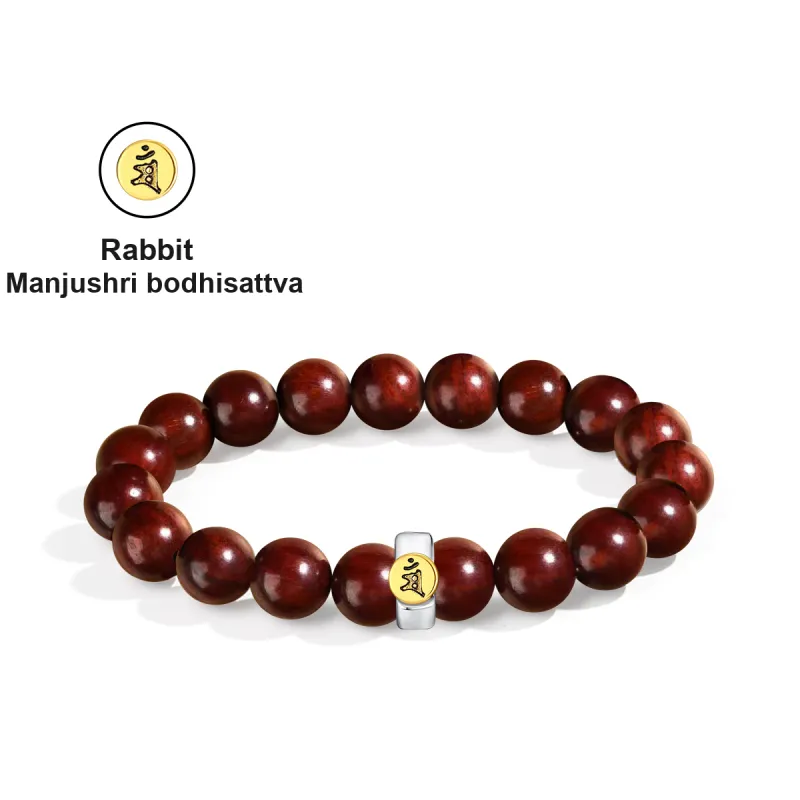 PUTUOSHANWENCHUANG Bloodwood Bracelets Unisex-8