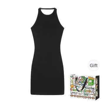 OURUOKE Sleeveless Dress Women's Black