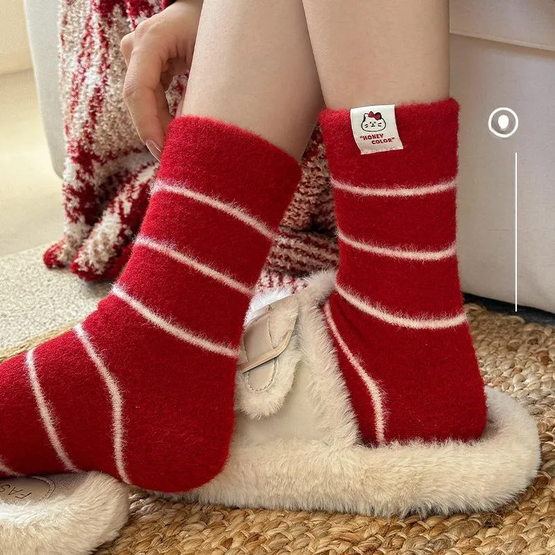 Montagut Mid Calf Socks Women's 4 Pack Red-6