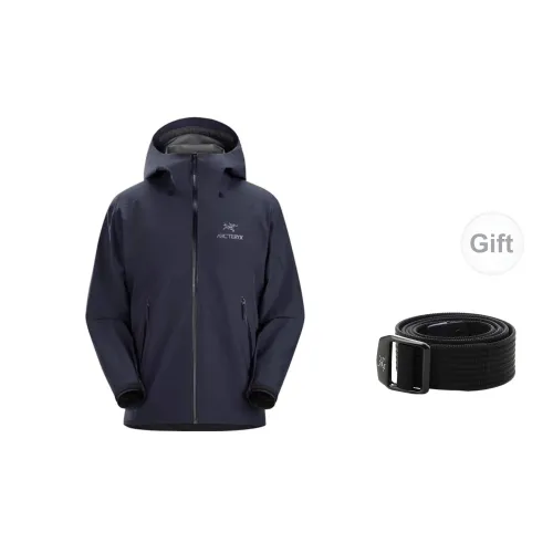 Arcteryx Alpha Series Windbreaker Jackets Men Blue Black+Belts