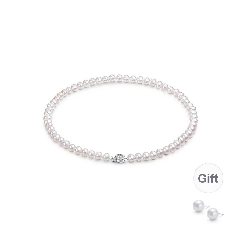 Luxury Beads Freshwater Pearl Necklace, Birthday, Bestie, Self Wear Women's-0