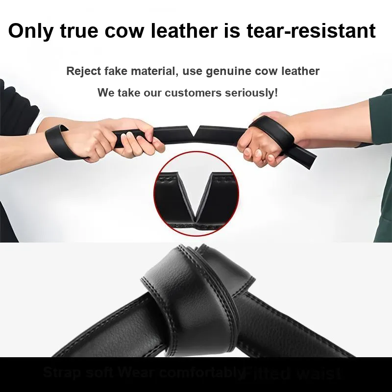ZULIZ Top Grain Cow Leather Belts Men's Width 3.5cm-5