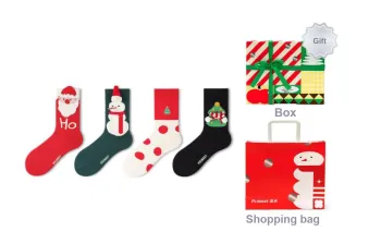Primeet Mid Calf Socks Unisex Box 4 Pack