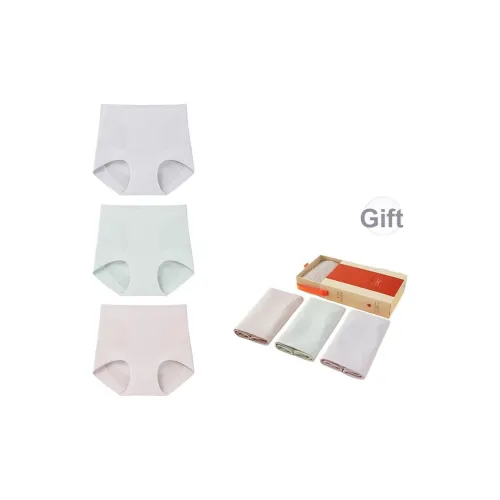 NUOQUNA 3 пачки, Абрикос Розовый/Светло Фиолетовый/Мягкий Туман Синий Женские боксер-шорты