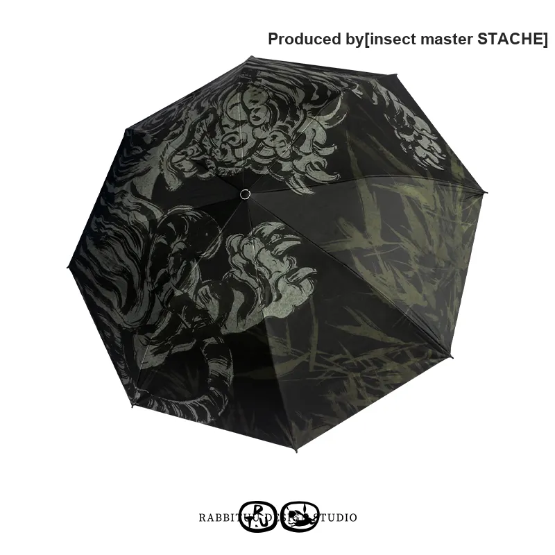 RABBITUU Rabbit Film Collaboration [Bug Master STACHE] Designer Original Umbrella For Men Trendy Two Fold Umbrella-3
