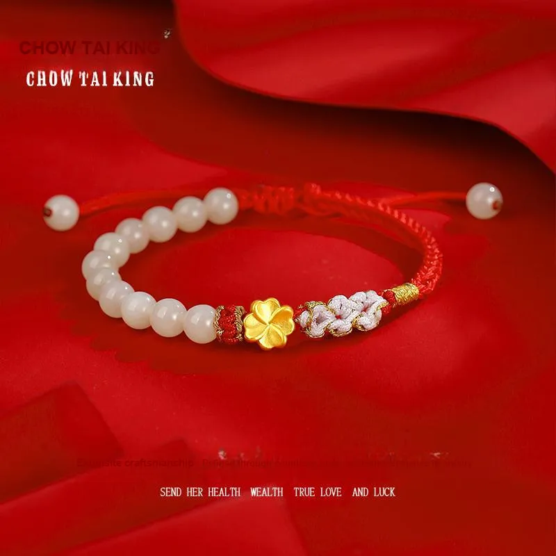 CHOW TAI KING Bracelets White Jade/Pale Greenish White Jade Women's-13