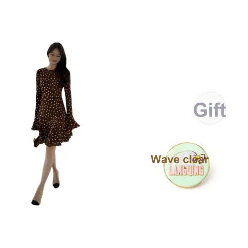 LANGQING Длинное платье с длинными рукавами женское