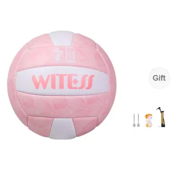 WITESS TPU Soft Leather Size 5 Volleyball Unisex Pink White