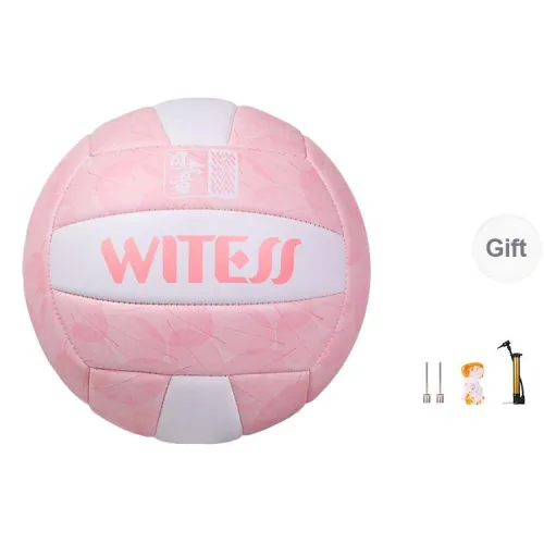 WITESS TPU Soft Leather Size 5 Volleyball Unisex Pink White