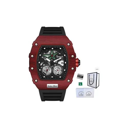 Sanda Кварцевый механизм TPU ремешок Часы Мужские часы С циферблатом Skeleton