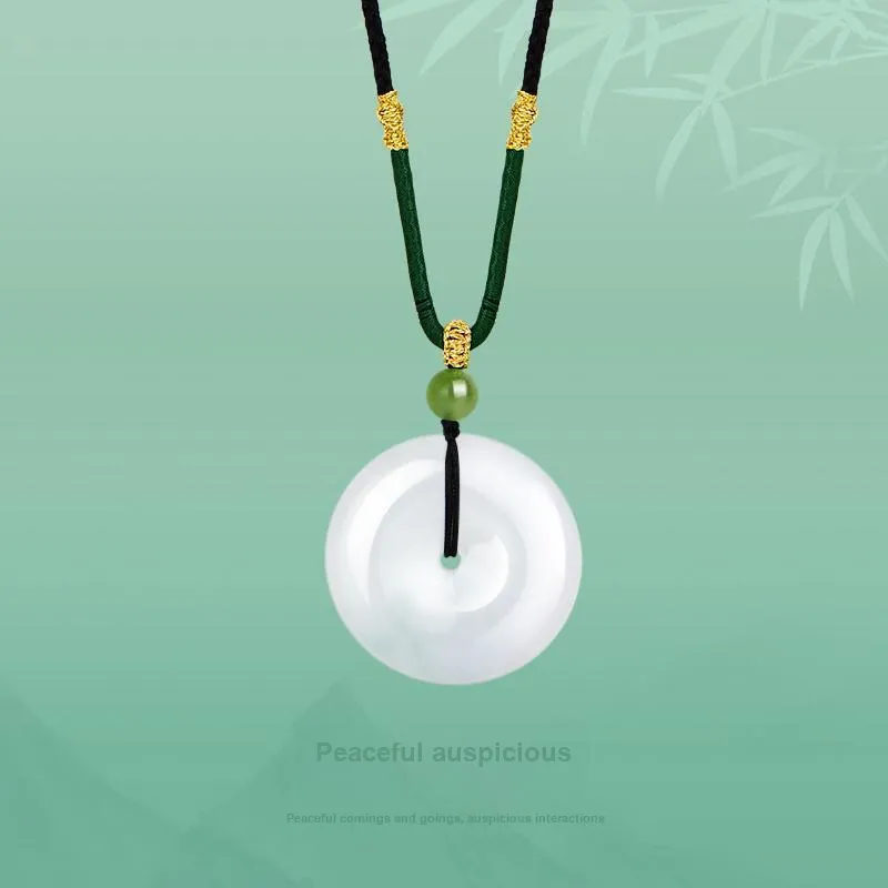 JINLIUFUJIXIANG Ice Glutinous Jadeite Necklaces Unisex-2