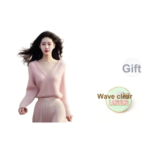 LANGQING Розовый Gifted By Wang Qing Бренд Наклеенный Женский Трикотаж