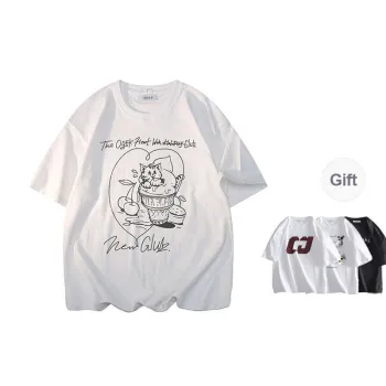 OGEK T Shirt Unisex White Comes With Random Print T Shirt