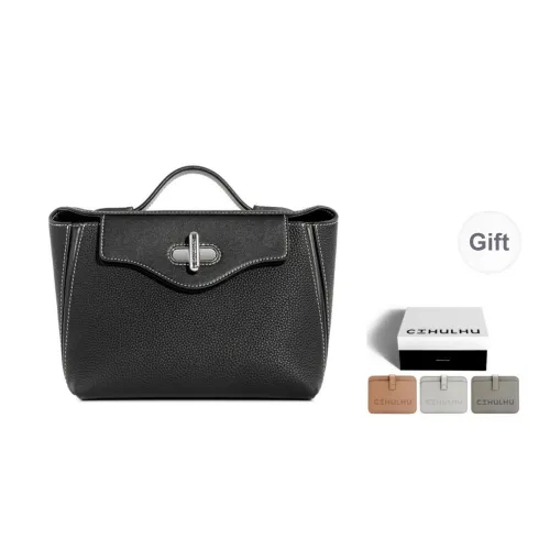 Cthulhu Top Grain Cow Leather Shoulder Bag Crossbody Bag Handbags Medium Size Women's Brown/Black