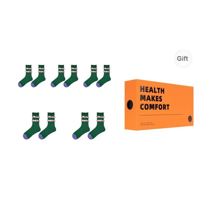 Vine Color Mid Calf Socks Women's 5 Pack-16