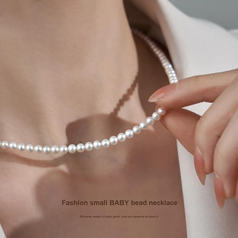 ME LUXE Pearl Necklace, Minimalist Instagram Style Fashion Trend Women's-1