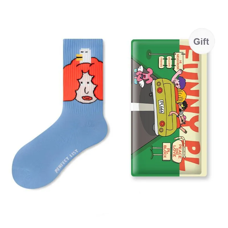 PL Mid Calf Socks Unisex Shopping Bag 1 Pack Blue-0