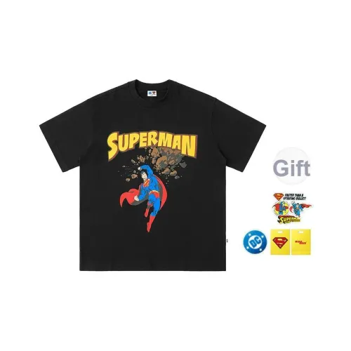 WHOOSIS Супермен Коллаборация Коллекция Унисекс Футболки