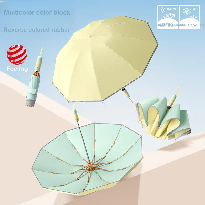 Imono Lightweight, Sun Protection, Compact, Stylish, Reinforced Thickened Folding Umbrella-5