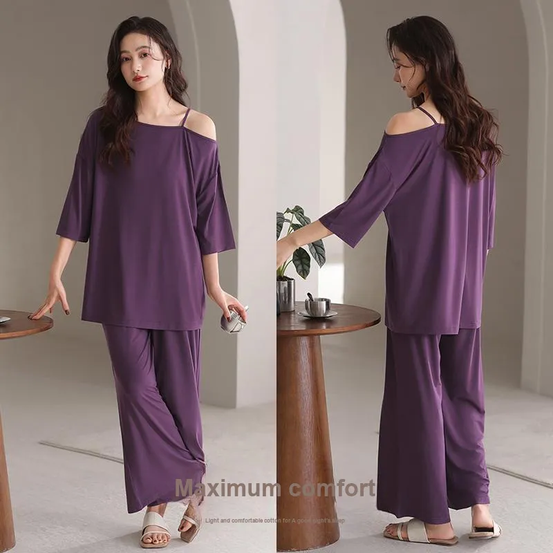 XIA.WA.ZHI.XIU Pajama Set Women's Gift Box Set Purple-5