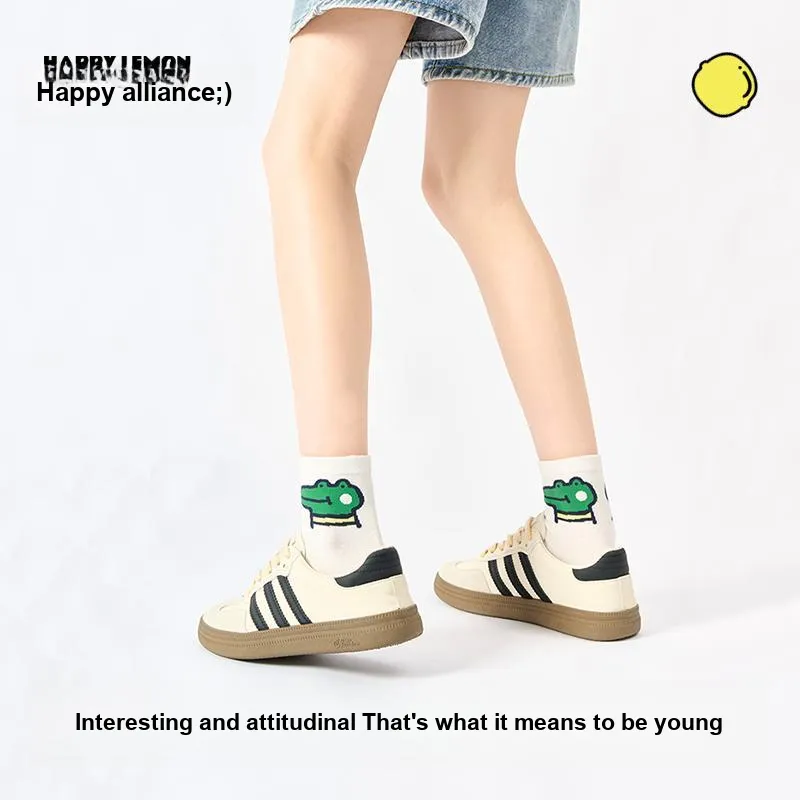 Happylemon Mid Calf Socks Women's 5 Pack-6