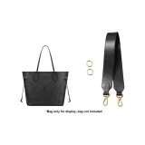 Black 3.8cm-Width Underarm Shoulder Strap 65cm Set[Top Grain Cow Leather]