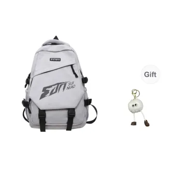 URBAN FOREST Nylon Backpack Unisex Red/Gray/Blue/Black/White