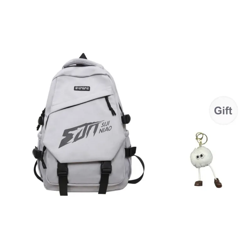 URBAN FOREST Nylon Backpack Unisex Red/Gray/Blue/Black/White-0