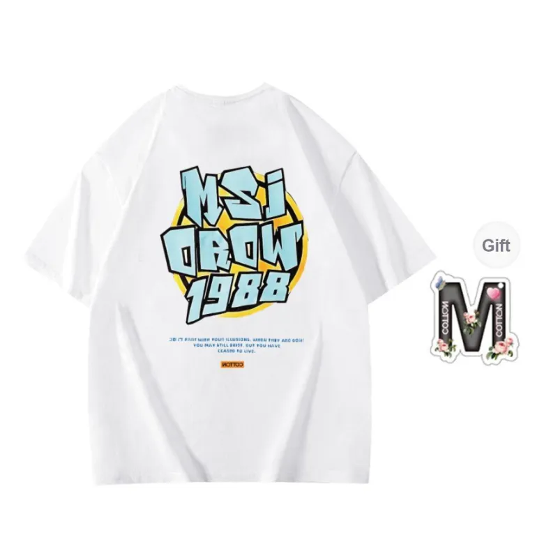 Cotton Shopping Drop Shoulder Sleeve T-Shirt Unisex-8